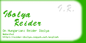 ibolya reider business card